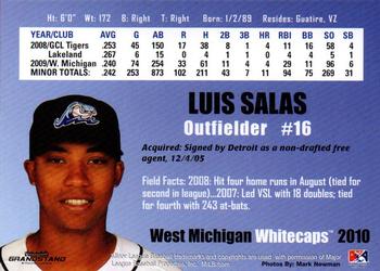 2010 Grandstand West Michigan Whitecaps #NNO Luis Salas Back