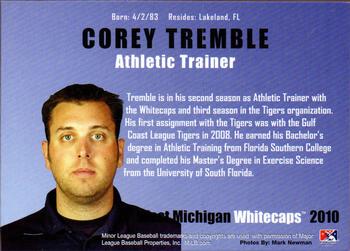 2010 Grandstand West Michigan Whitecaps #NNO Corey Tremble Back