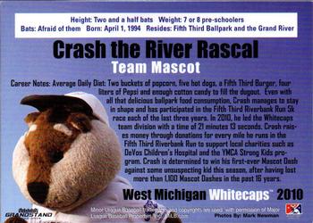 2010 Grandstand West Michigan Whitecaps #NNO Crash the River Rascal Back