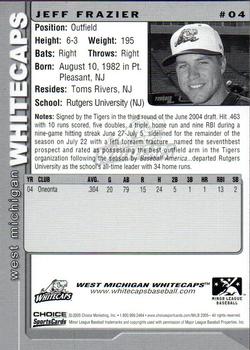 2005 Choice West Michigan Whitecaps #04 Jeff Frazier Back