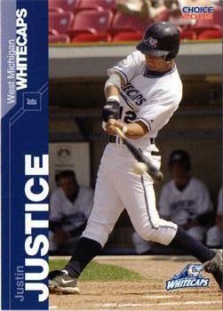 2005 Choice West Michigan Whitecaps #07 Justin Justice Front