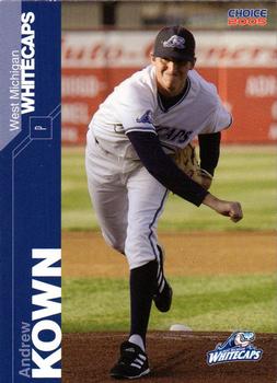2005 Choice West Michigan Whitecaps #10 Andrew Kown Front