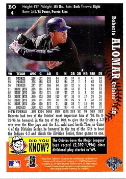 1997 Collector's Choice Baltimore Orioles #BO4 Roberto Alomar Back