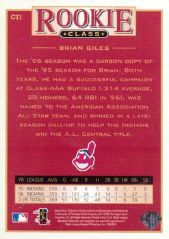 1997 Collector's Choice Cleveland Indians #CI1 Brian Giles Back