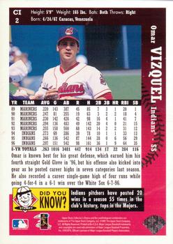 1997 Collector's Choice Cleveland Indians #CI2 Omar Vizquel Back