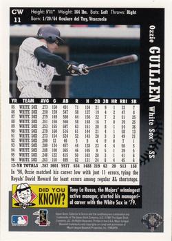 1997 Collector's Choice Chicago White Sox #CW11 Ozzie Guillen Back