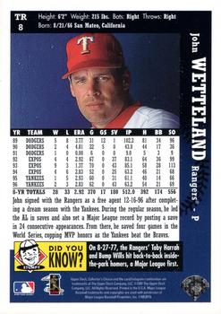 1997 Collector's Choice Texas Rangers #TR8 John Wetteland Back