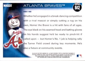 2010 Topps Opening Day - Mascots #M2 Homer the Brave Back