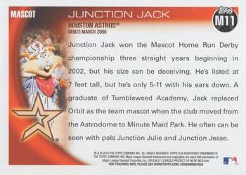 2010 Topps Opening Day - Mascots #M11 Junction Jack Back