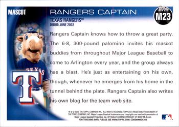 2010 Topps Opening Day - Mascots #M23 Rangers Captain Back