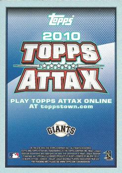 2010 Topps Opening Day - Attax #NNO Tim Lincecum Back
