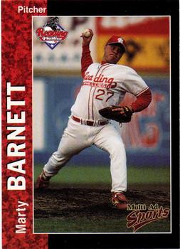 1998 Multi-Ad Reading Phillies #4 Marty Barnett Front