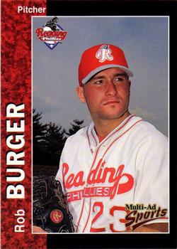 1998 Multi-Ad Reading Phillies #6 Rob Burger Front