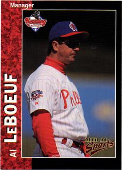 1998 Multi-Ad Reading Phillies #28 Al LeBoeuf Front