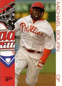 2005 MultiAd Reading Phillies #1 Michael Bourn Front