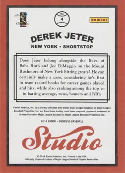 2014 Donruss - Studio Series 2 #4 Derek Jeter Back