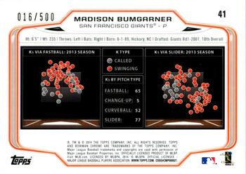 2014 Bowman Chrome - Refractor #41 Madison Bumgarner Back