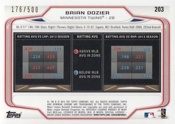 2014 Bowman Chrome - Refractor #203 Brian Dozier Back