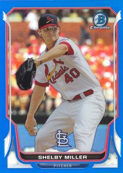 2014 Bowman Chrome - Blue Refractor #173 Shelby Miller Front