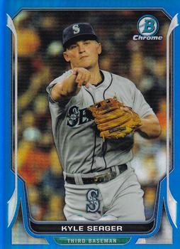 2014 Bowman Chrome - Blue Refractor #201 Kyle Seager Front