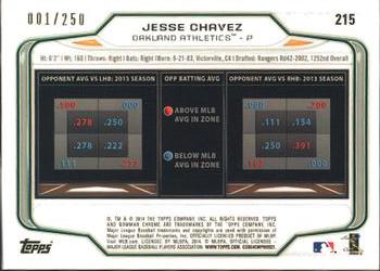 2014 Bowman Chrome - Blue Refractor #215 Jesse Chavez Back