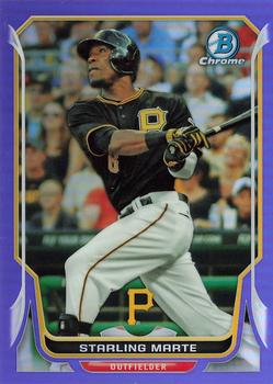 2014 Bowman Chrome - Purple Refractor #70 Starling Marte Front