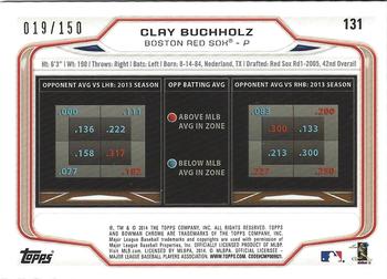2014 Bowman Chrome - Purple Refractor #131 Clay Buchholz Back