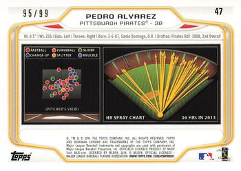 2014 Bowman Chrome - Bubbles Refractor #47 Pedro Alvarez Back
