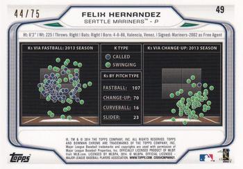 2014 Bowman Chrome - Green Refractor #49 Felix Hernandez Back