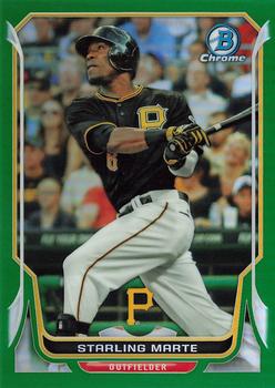 2014 Bowman Chrome - Green Refractor #70 Starling Marte Front