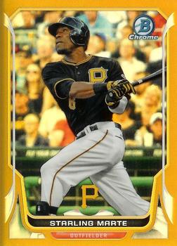 2014 Bowman Chrome - Gold Refractor #70 Starling Marte Front