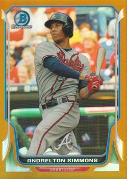 2014 Bowman Chrome - Gold Refractor #149 Andrelton Simmons Front