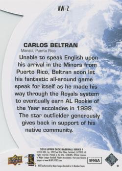 2010 Upper Deck - All-World #AW-2 Carlos Beltran Back