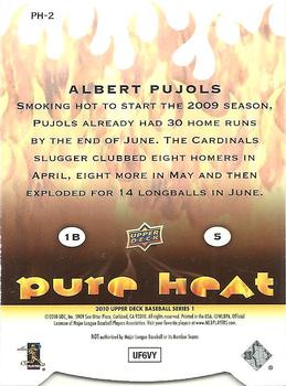2010 Upper Deck - Pure Heat #PH-2 Albert Pujols Back