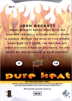 2010 Upper Deck - Pure Heat #PH-7 Josh Beckett Back