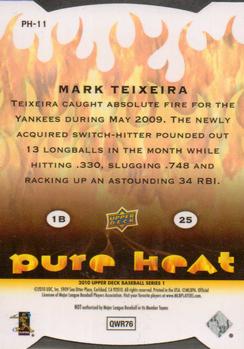 2010 Upper Deck - Pure Heat #PH-11 Mark Teixeira Back