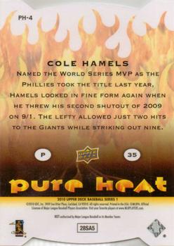 2010 Upper Deck - Pure Heat #PH-4 Cole Hamels Back