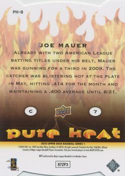 2010 Upper Deck - Pure Heat #PH-8 Joe Mauer Back