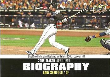 2010 Upper Deck - Season Biography #SB-15 Gary Sheffield Front