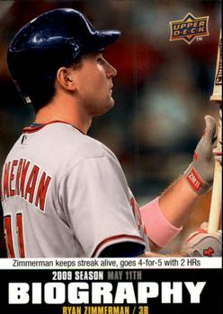 2010 Upper Deck - Season Biography #SB-42 Ryan Zimmerman Front