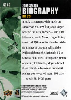 2010 Upper Deck - Season Biography #SB-66 Jamie Moyer Back