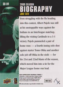 2010 Upper Deck - Season Biography #SB-84 Albert Pujols Back