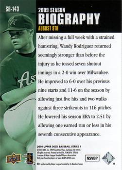 2010 Upper Deck - Season Biography #SB-143 Wandy Rodriguez Back