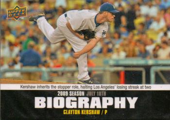 2010 Upper Deck - Season Biography #SB-121 Clayton Kershaw Front