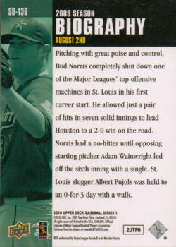 2010 Upper Deck - Season Biography #SB-136 Bud Norris Back