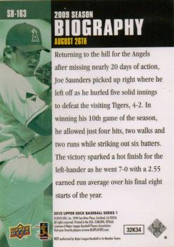 2010 Upper Deck - Season Biography #SB-163 Joe Saunders Back