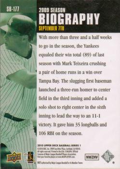 2010 Upper Deck - Season Biography #SB-177 Mark Teixeira Back
