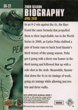 2010 Upper Deck - Season Biography #SB-22 Carlos Pena Back