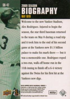 2010 Upper Deck - Season Biography #SB-47 Alex Rodriguez Back