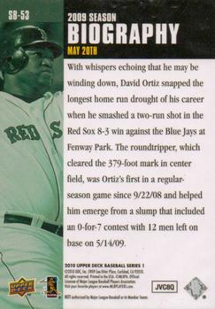 2010 Upper Deck - Season Biography #SB-53 David Ortiz Back